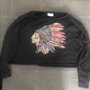 Denim and Supply Native American Crop Crew Size L
